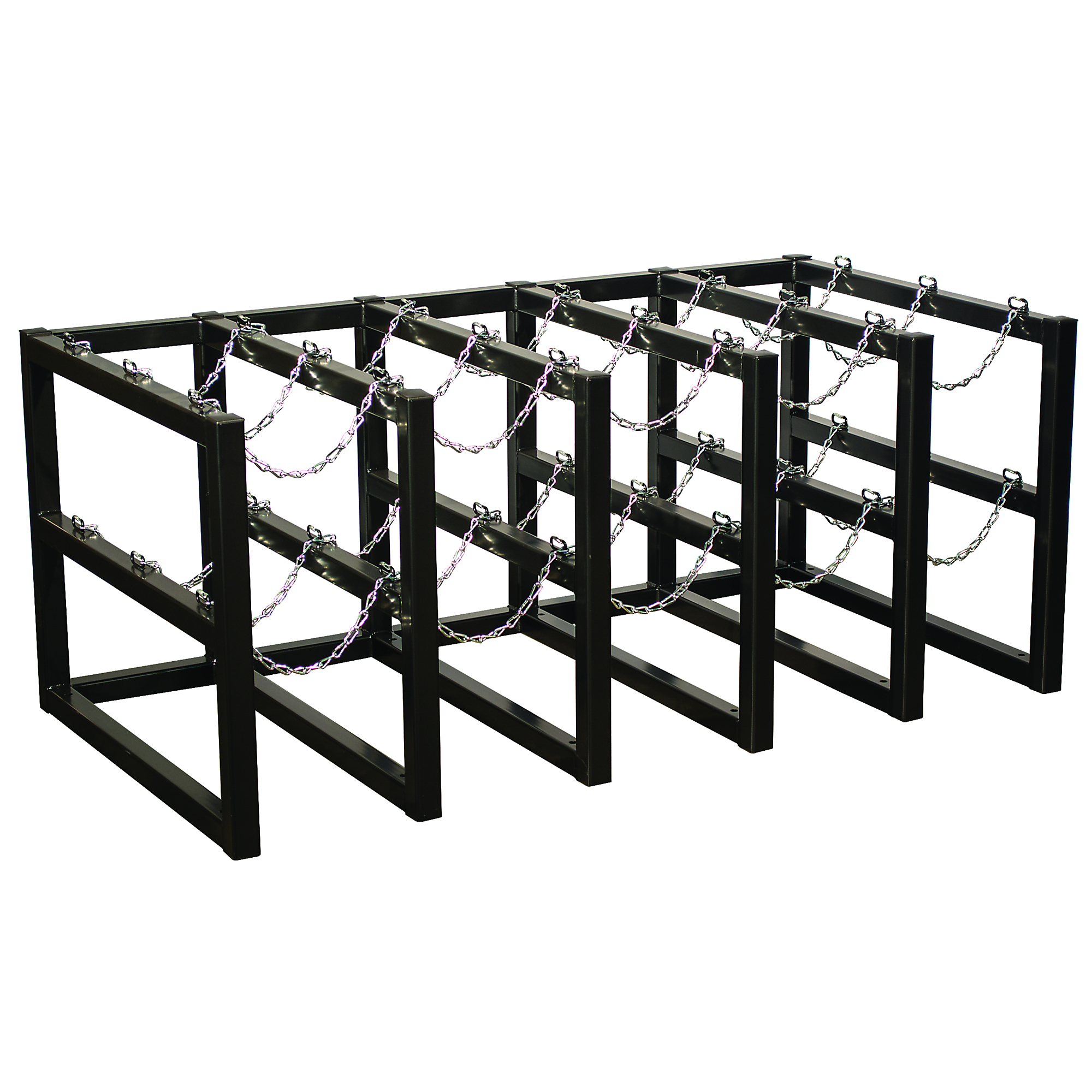 Justrite Gas Cylinder Storage Rack — 15 Cylinder Capacity, 5 Wide x 3 Deep, Steel, Model# 35178